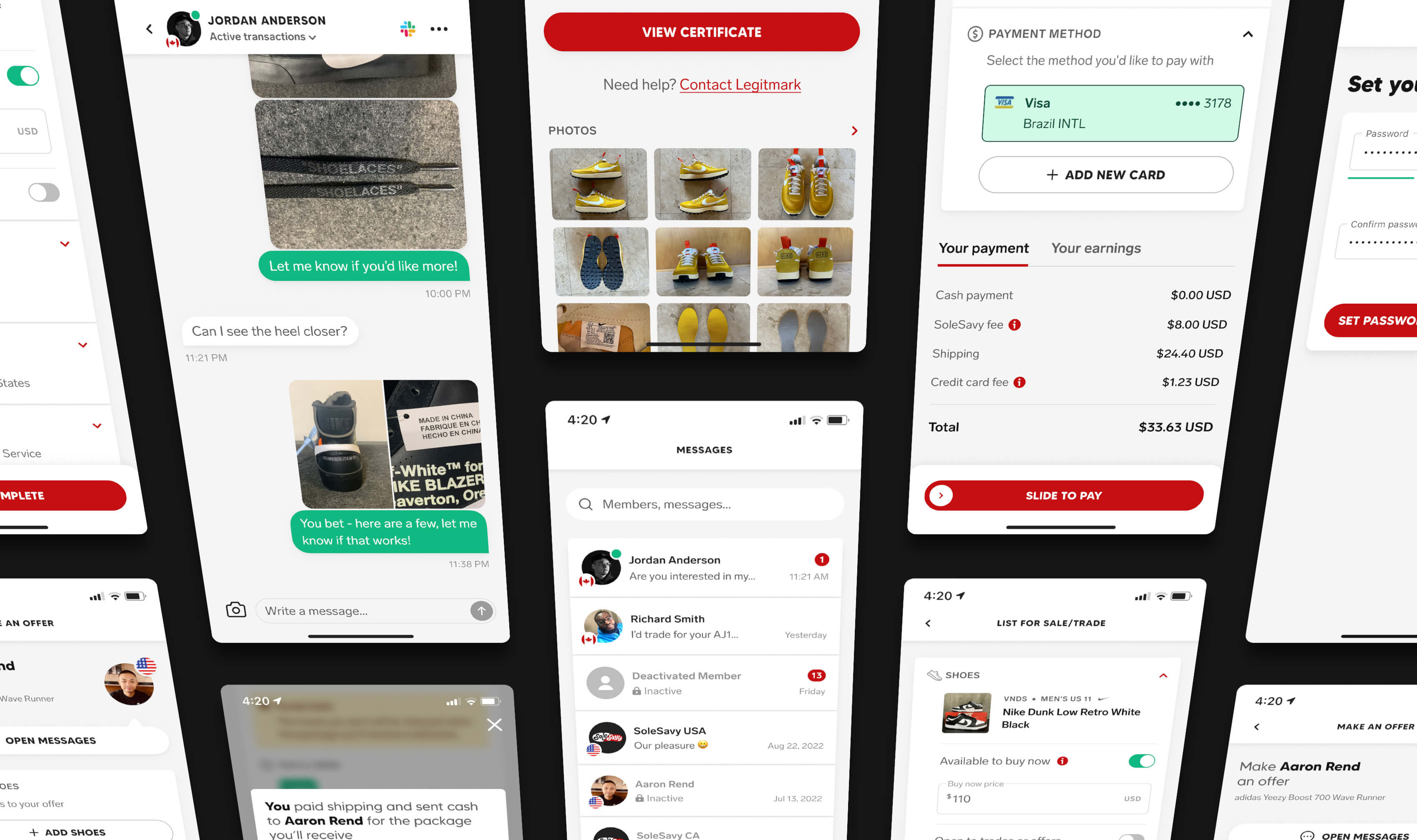 Screenshot grid of various screens from the Collect mobile app