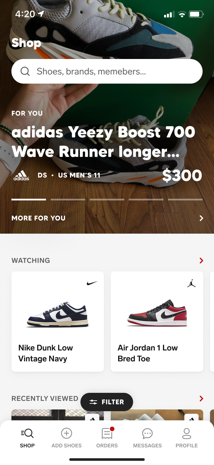 Shop screenshot of the Collect mobile app
