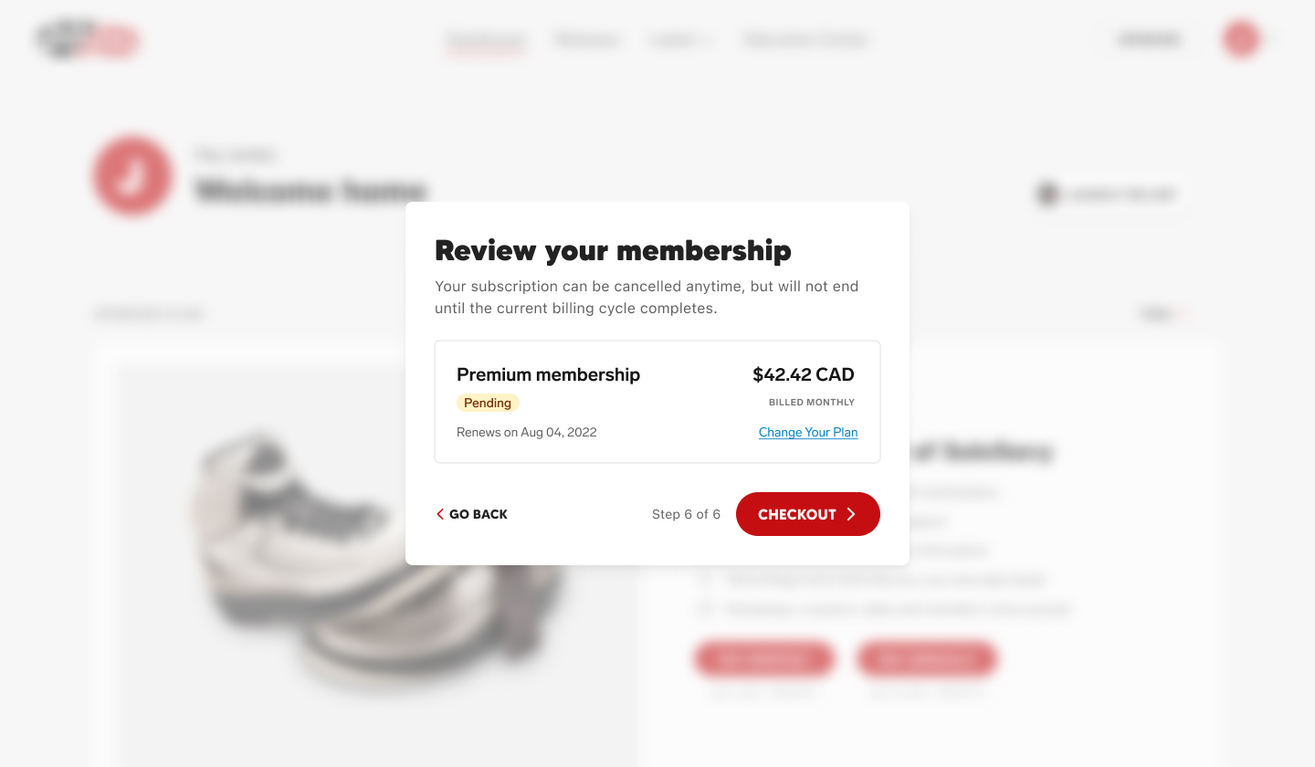 Review your membership screenshot of the SoleSavy web app