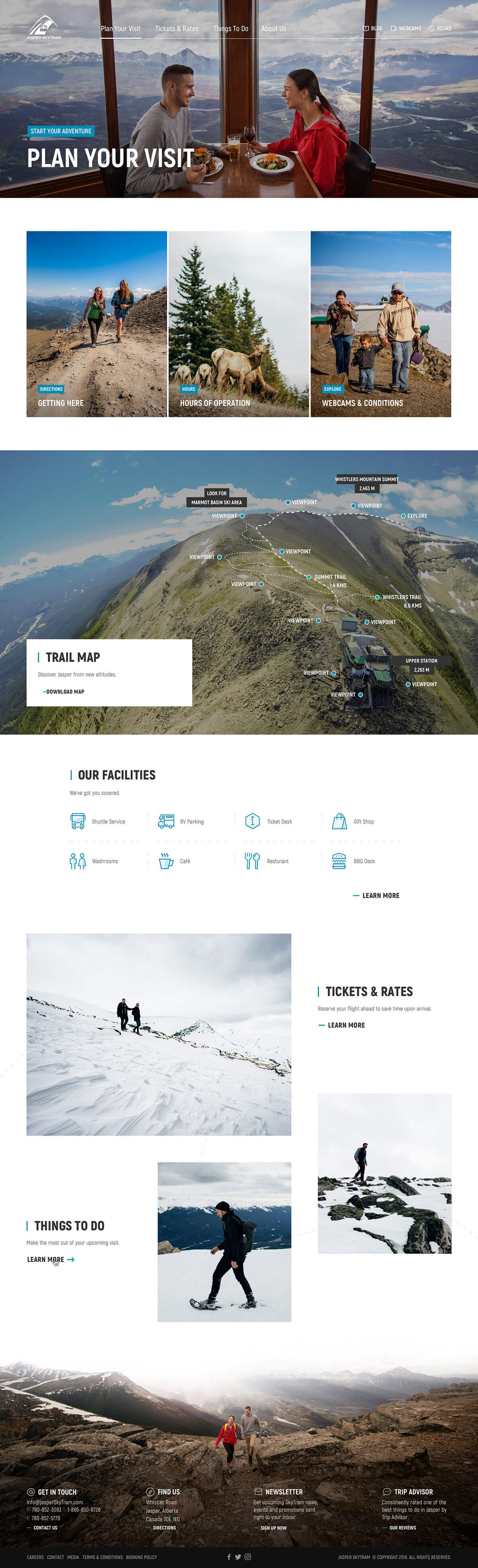 Responsive desktop screenshot of the Jasper Skytram 