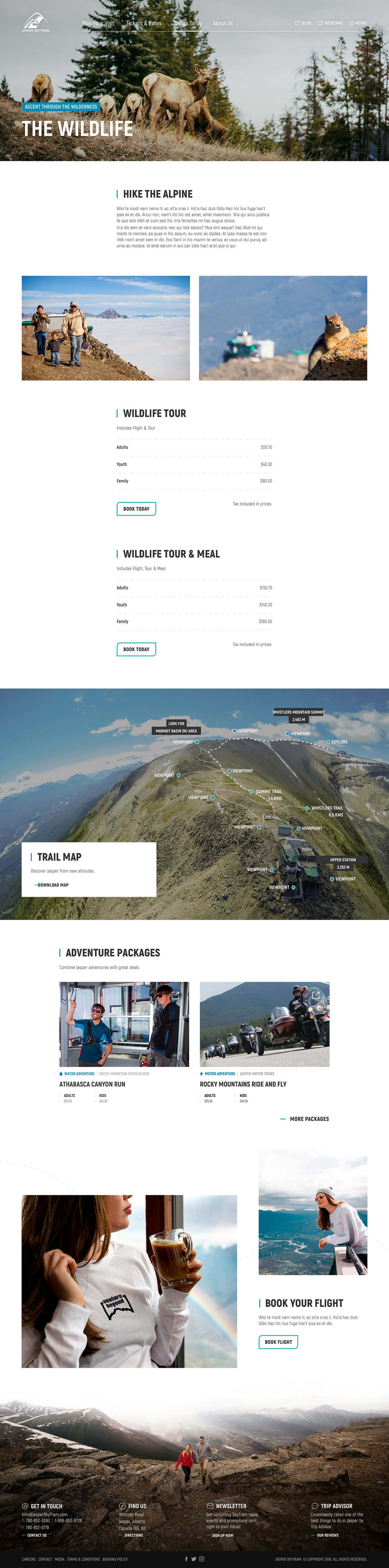 Responsive desktop screenshot of the Jasper Skytram 