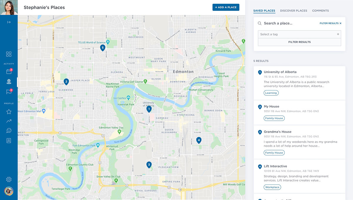 Responsive desktop screenshot of the Lifecourse web application 