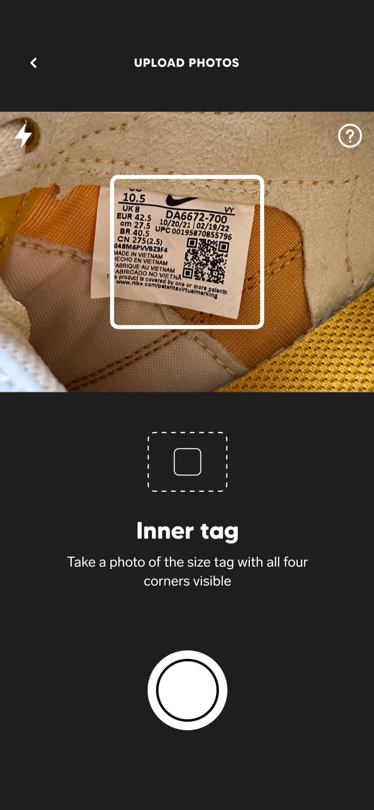 Screenshot from the Collect authentication feature of the resubmit inner tag capture screen